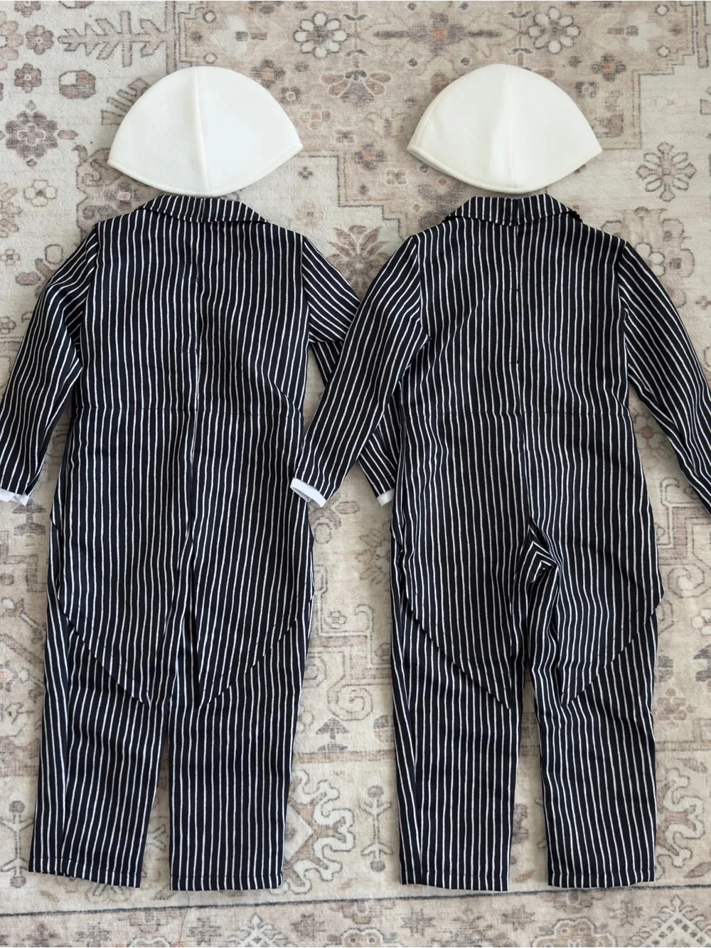 Disney Jack Skellington Pinstripe One-Piece Footie in Black & White